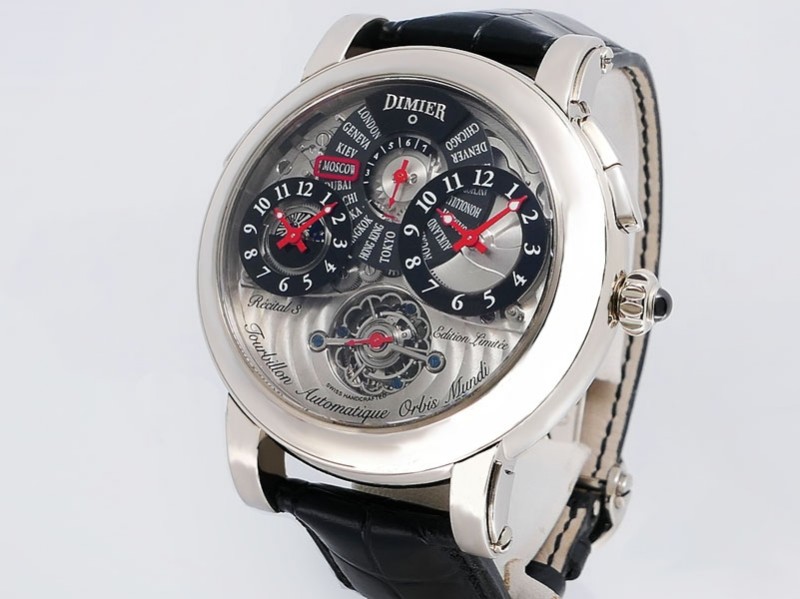 Bovet "Rare"Dimier Recital 3 Orbis Mundi Tourbillion 3WGCO 18k White Gold Double Time Zones Limited to 50pc Retail $215,000