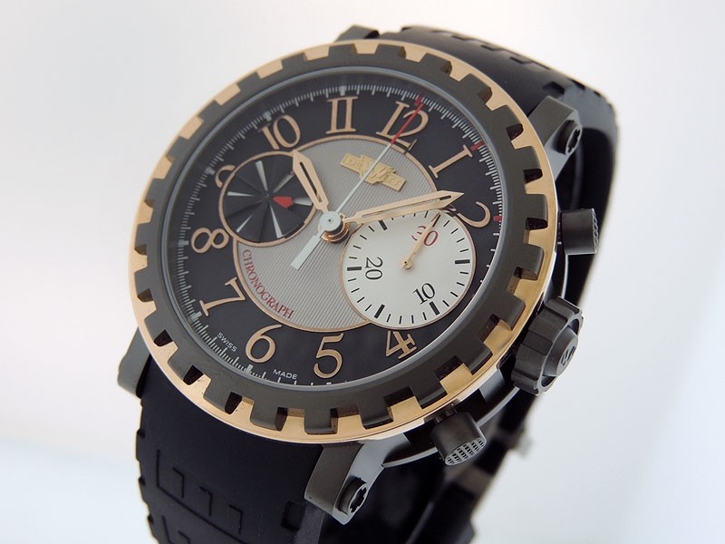 DEWITT ACADEMIA CHRONOGRAPHE 2 TONE AC.6005.53A.M003 AF00018 18K ROSE GOLD/TITANIUM 