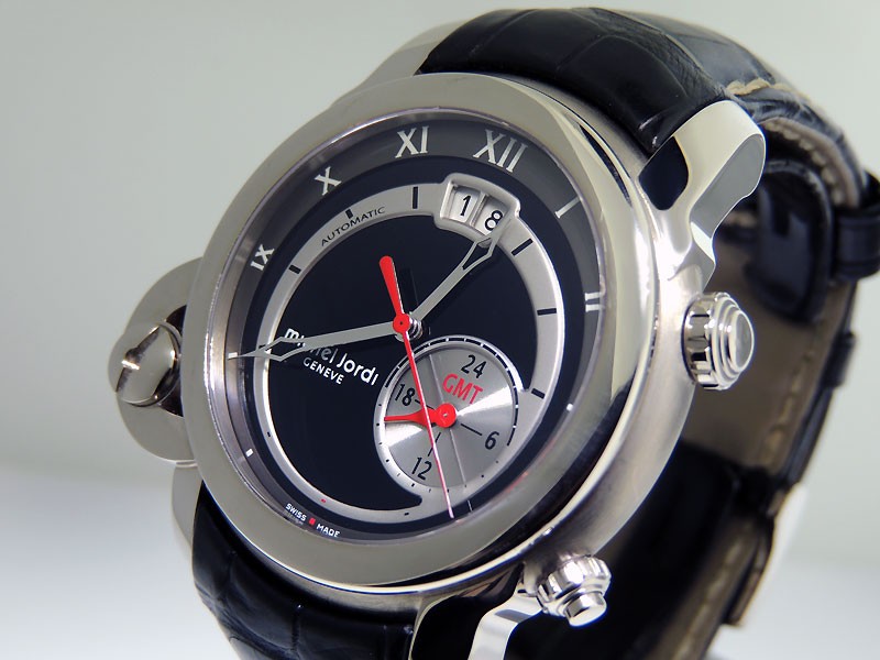 Michael Jordi Single Equinox Silver Eye Dual Time White Gold