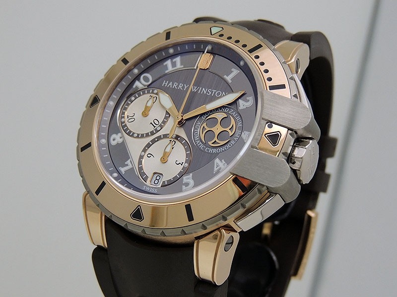 Harry Winston Ocean Diver Project Z2 Chronograph 410/MCA44RZ.CA 18k Rose Gold/Zalium Retail $45,700 with Warranty