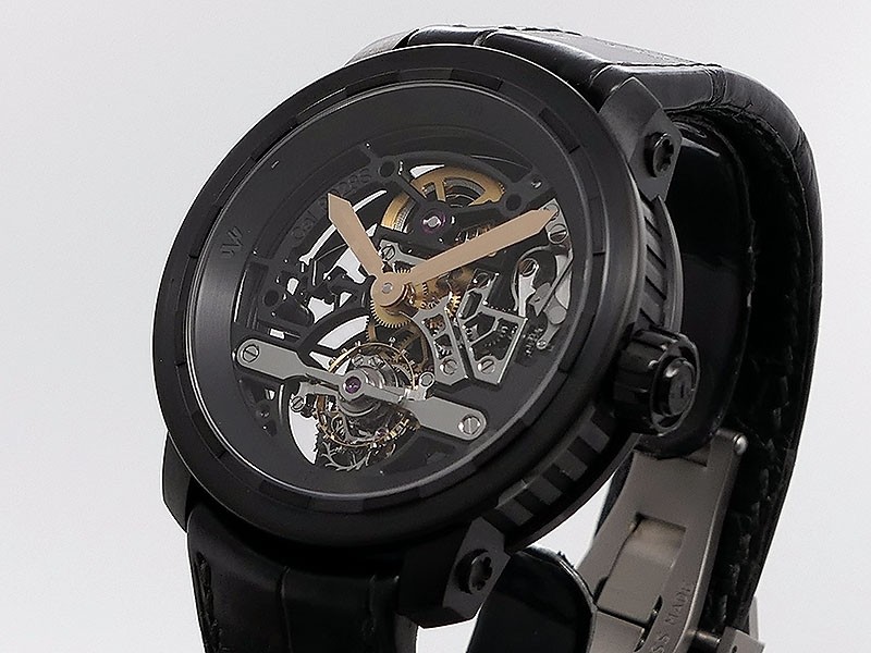 DEWITT TWENTY-8-EIGHT SKELETON TOURBILLON T8.TH.014 TITANIUM/DLC COATING LTD10PC IN BLACK OF 99 PIECE EDITION RETAIL $150,800 NEW 