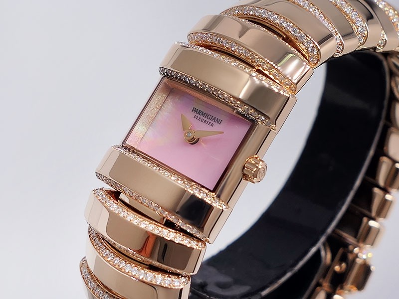 Parmigiani Fleurier Boa Lady’s watch PFA160-1023600-B10200 18k Rose Gold/ Rose Gold Diamond Set Bracelet Retail $129,700 NEW