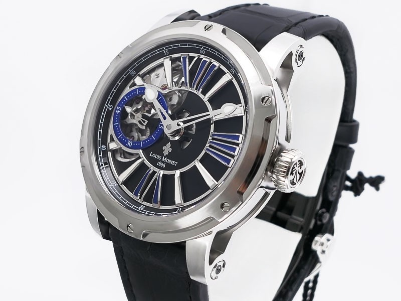 Louis Moinet Metropolis Blue/White LM-45.10.51 Stainless Steel Retail LTD12pc $17,900 NIB/NEW 
