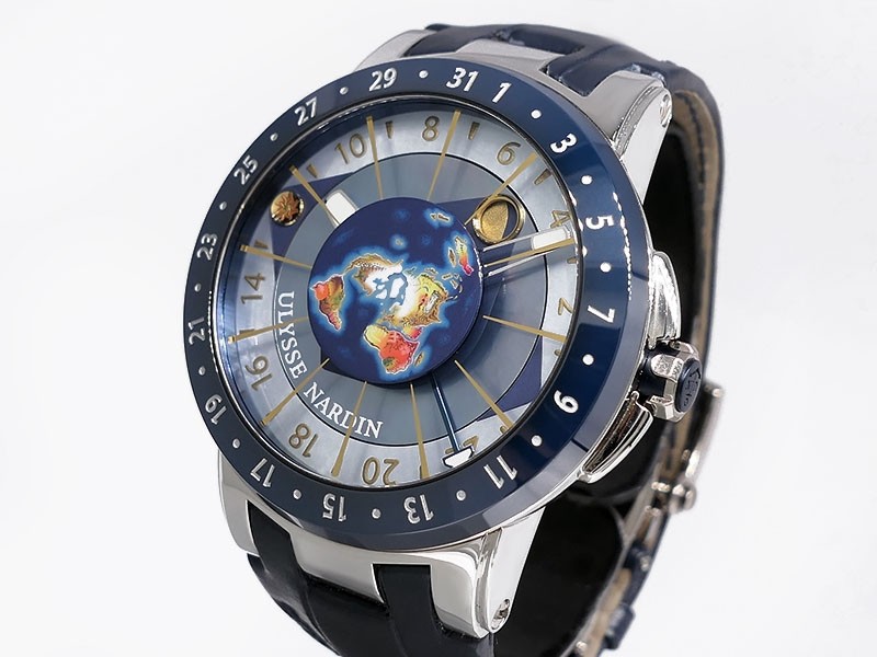 ULYSSE NARDIN MOONSTRUCK 1062-113 PLATINUM AN ASTRONOMICAL WATCH W/ MOON PHASE AND TIDAL STATUS LTD500pc RETAIL $125,500 LN