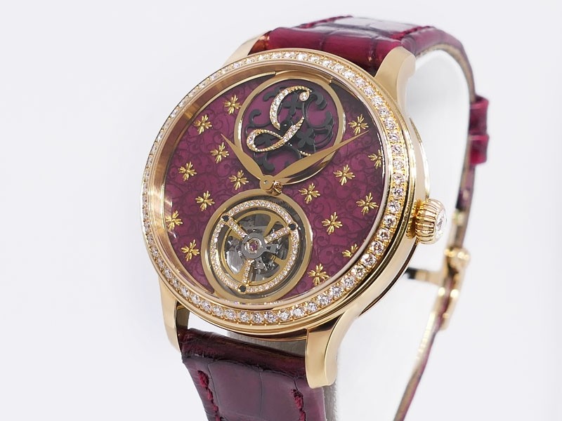 Charles Girardier 1809/3 Lady's Tourbillon "Signature Mysterieuse" Fleur De Sel CG.OJ3.03.R01 18k Yellow Gold Diamounds $79,800 New 