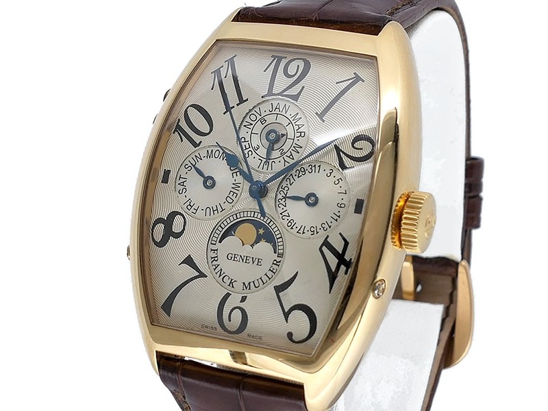 Franck Müller CasaBlanca Perpetual Calendar Moonphase 'Cintre Curvex" 6850 QP 18k Rose Gold Retail $48,500