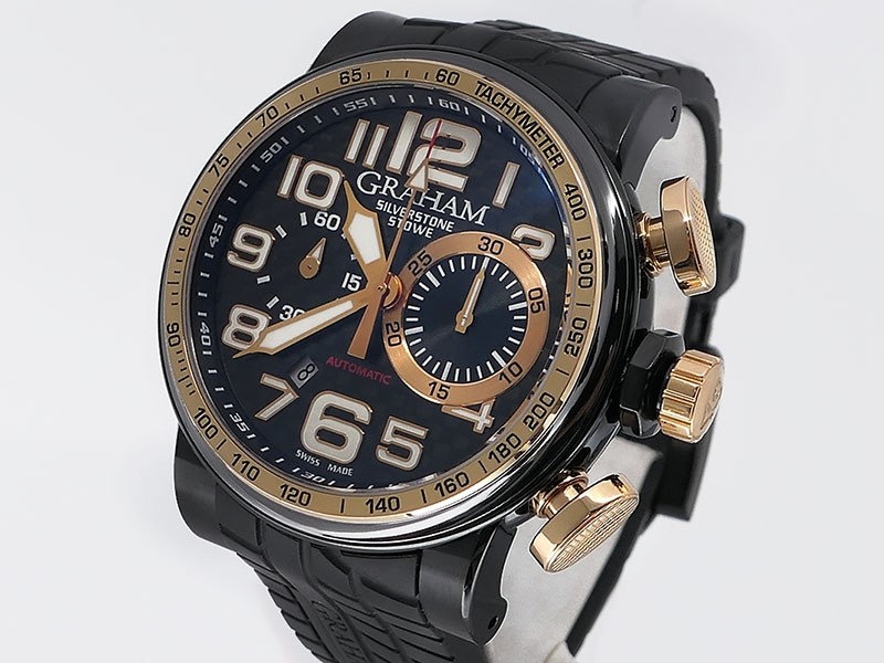 Graham Silverstone Stowe Racing 2BLDZ-B12A 18k Rose Gold/Black PVD Retail $14,200 