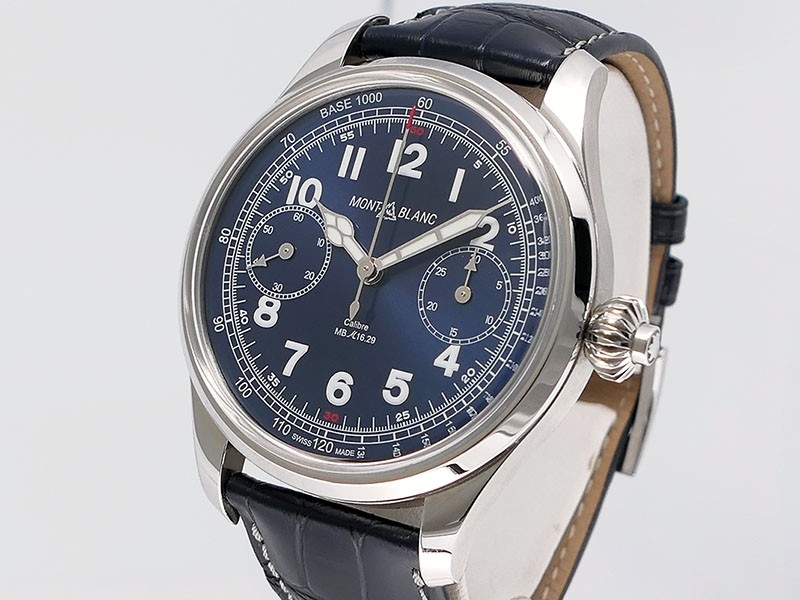 Montblanc 1858 Chronograph MB/114086 Tachymetric Monopusher Minerva LTD100pc Retail $31,500