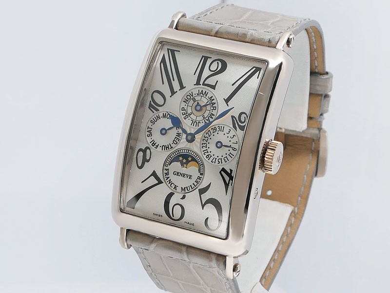 Franck Muller Long Island Perpetual Calendar 1200 QP 18k White Gold Retail $51,200