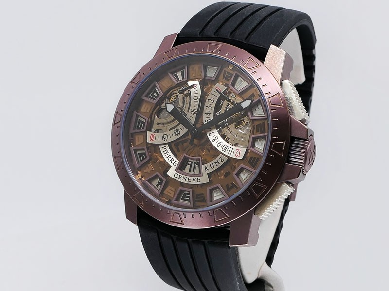 Pierre Kunz Spirit Of Challenge Sport Chronograph Bi-Retrograde G 403 Sport Bronze & Titanium LTD 250pc Retail $24,800 