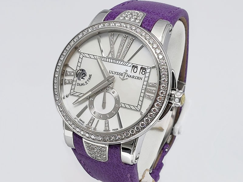 Ulysse Nardin Lady Executive Dual Time w/Diamonds 243-10B/391 Stainless Steel Retail $21,400
