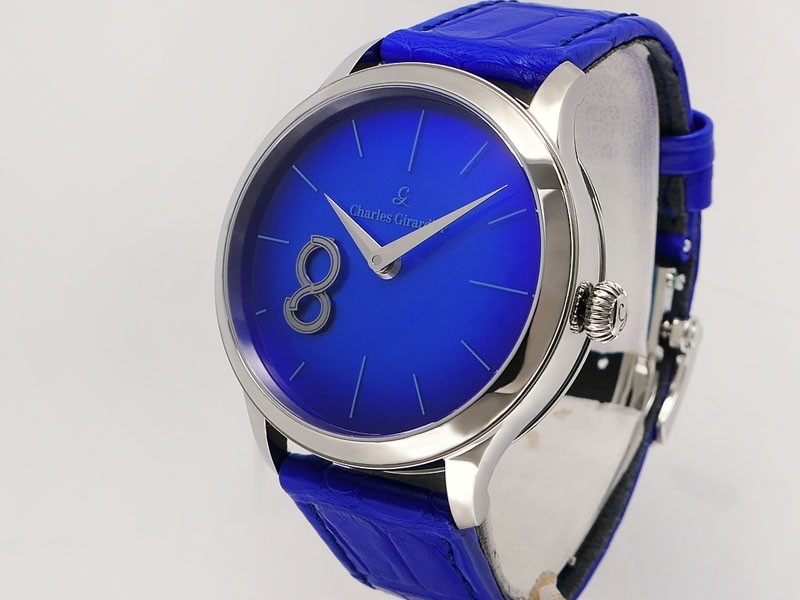 Charles Girardier Magic 8 Double Second Majestic Cobalt Blue CG.T15.01.B01 Titanium Retail $42,800 New (