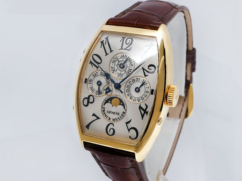 Franck Muller 5850 QP Perpetual Calendar Lunar 18k Rose Gold Leap Year plus 1additional strap Retail $45,800 (