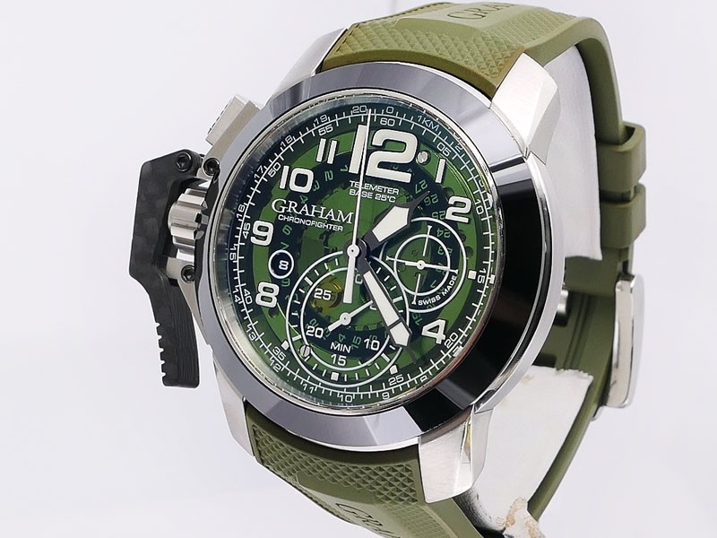 Graham Chronofighter Oversize Target "Green Devil" 2CCAC.G03A.K945 Ceramic/Stainless Steel Retail $7,290