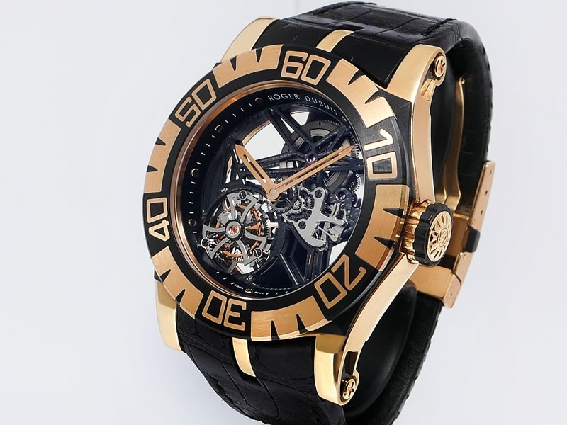 Roger Dubuis Skeleton Easy Diver Tourbillon SED48-02SQ-51-00/09000/B1 18k Rose Gold LTD 88pc Retail $138,900 
