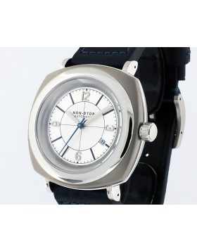 NON-STOP WATCHES DESIGNED IN LOS ANGELES, CUSHION Silver Silver (SSSS) T5 SURGICAL TITANIUM CASE/ STEEL BEZEL 46MM RETAIL $1,800 NEW TWO YEAR WARRANTY 