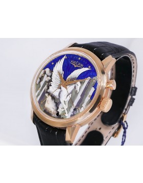 Vulcain 50s Presidents Cloisonné Grand feu "Pegasus" 200550.318L "The Watch for Presidents" Limited 18 piece Edition 18k Rose Gold Retail $55,600 NEW