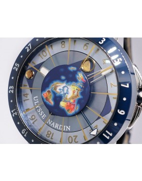 ULYSSE NARDIN MOONSTRUCK 1062-113 PLATINUM AN ASTRONOMICAL WATCH W/ MOON PHASE AND TIDAL STATUS LTD500pc RETAIL $125,500 LN