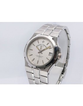 Vacheron Constantin Overseas Date Chronometer 42050/432A Stainless Steel White Guilloché finish Retail $Priceless