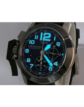 Graham Chronofighter Oversized Blue 2CCAC.U01A.T22S Stainless Steel & Ceramic Retail $7,50