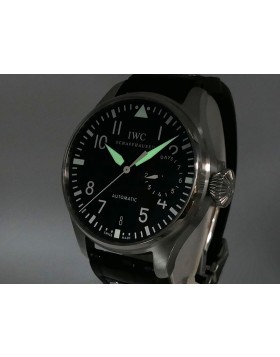 IWC Classic Big Pilot's IW5004 01 Stainless Steel Seven Day Power Reserve Date Retail $13,500 