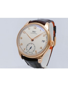 IWC Portuguese Hand-Wound Eight Days IW5102-04 18k Rose Gold 43mm Retail $18,800