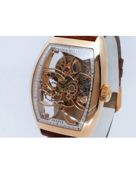 Franck Muller Cintree Curvex Skeleton 8880 B S6 SQT 18k Rose Gold 7Day Retail $55,000 Never worn