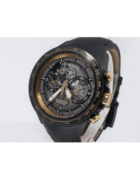 Graham Silverstone RS (RennSport) Skeleton Black DLC-coated Steel 2STAZ.B02A 18k Rose Gold LTD250pc Retail $20,210 