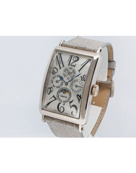 Franck Muller Long Island Perpetual Calendar 1200 QP 18k White Gold Retail $51,200