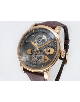 Arnold & Son Royal Collection TES Tourbillon 1SJAR.V01A.C112A 18k Rose Gold LTD28pc Retail $162,200 NEW Lighter Brown + 2 Rubber straps