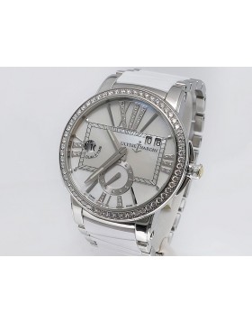 Ulysse Nardin Lady Executive Dual Time w/Diamonds 243-10B/391 Stainless Steel Retail $21,400