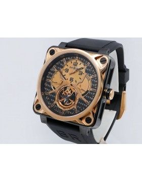 Bell & Ross Aviation BR-01 Tourbillon BR01-TOURB-PG/CA 18k Rose Gold/Titanium LTD 20pc Retail $179,000