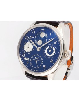 IWC Portuguese Perpetual Calendar DoubleMoon IW5032-03 18k White Gold Retail $45,200
